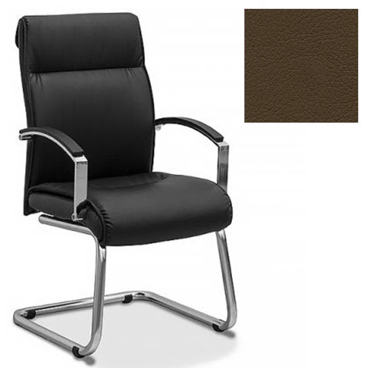 Кресло Юнитекс Аполло для посетителя экокожа премиум коричневая CN1116