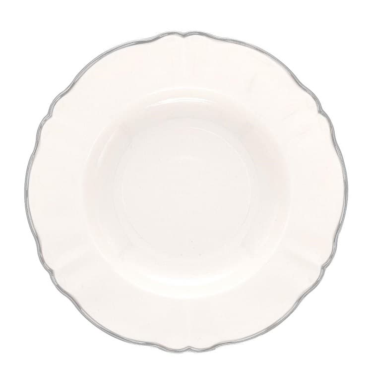 Тарелка глубокая Ø 23 см Bitossi Parisienne PAR03006 (цвет молочный, с платиновым ободком)