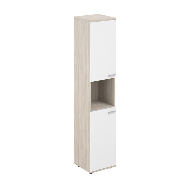 Шкаф высокий с нишей левый Norden Сигма SG.866.OL.WH.WH.L