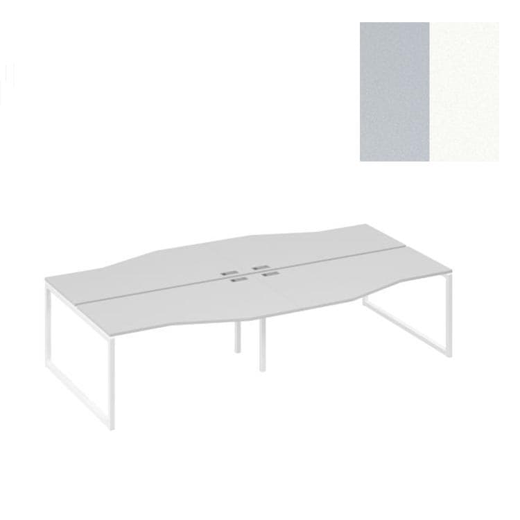 Рабочая станция Юнитекс А4 (4х160) столы Техно каркас DUE А4 Б2 191-2 СЕ (320x184x75) серый/металлокаркас белый