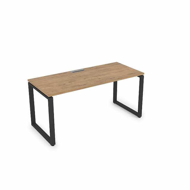 Стол рабочий, прямолинейный АЛСАВ Gloss СРП-О.004 teakwood/черный