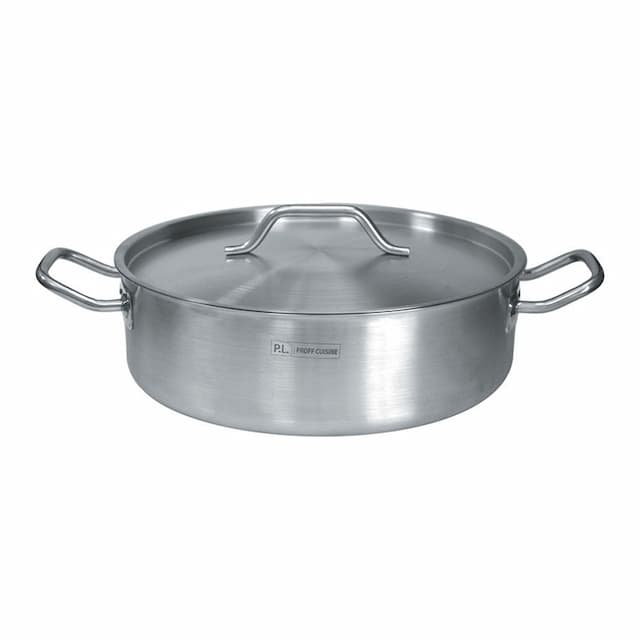 Кастрюля 8 л, 32х10 см низкая с крышкой нерж. P.L. Proff Cuisine, арт. 91000004