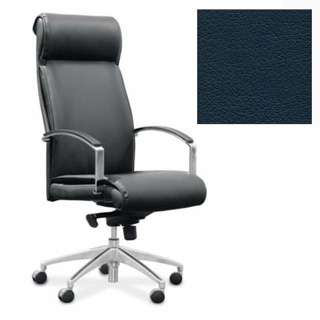 Кресло Юнитекс Аполло для руководителя экокожа премиум синяя CN1128