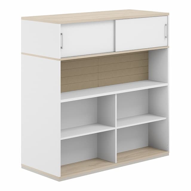 Стеллаж-комбо 1238 двухсторонний Norden Allegro AG.254.330.664.BG с антресолью и экраном тканевым высоким