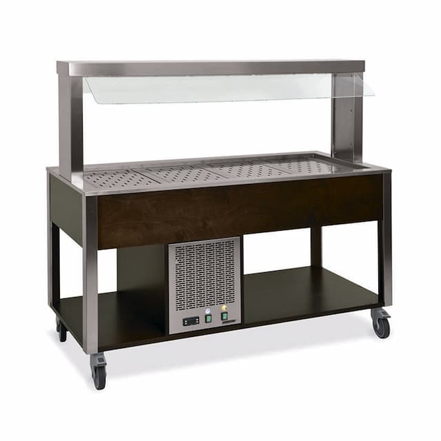 Стол Шведский охлаждаемый (защитное стекло статичное) MetalCarrelli 6900.6-RAL (цвет по RAL)