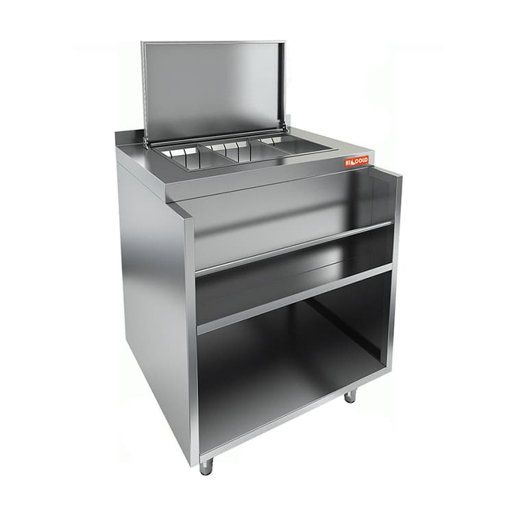 Барная станция с бортом и крышкой Hicold НБМВЛ-6/6БКР